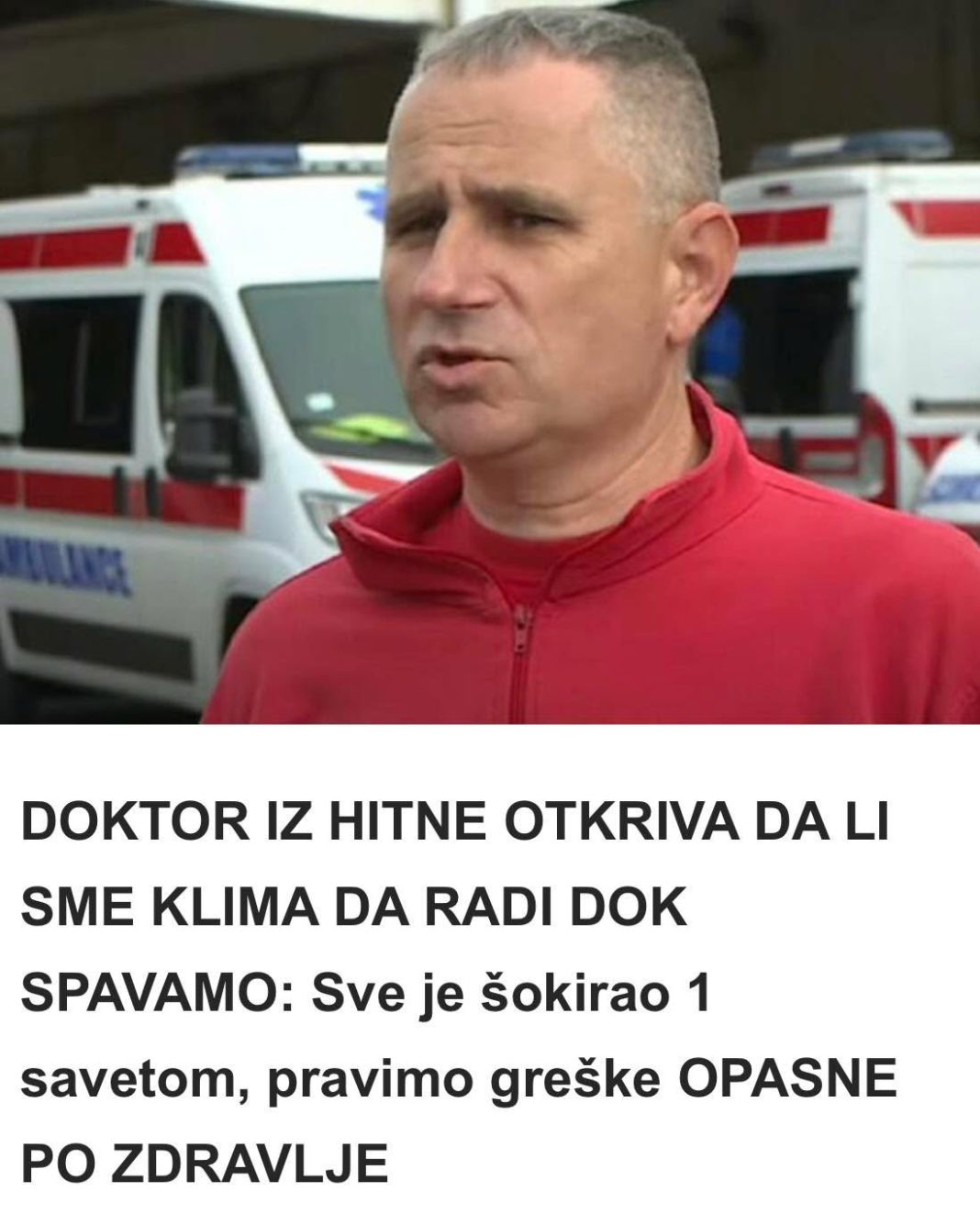 DOKTOR IZ HITNE OTKRIVA DA LI SME KLIMA DA RADI DOK SPAVAMO: Sve je šokirao 1 savetom, pravimo greške OPASNE PO ZDRAVLJE - featured image