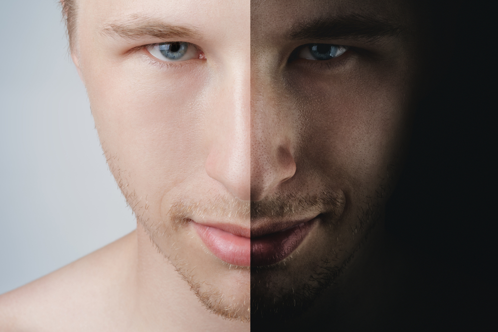 Man,Portrait,Two,Sides,Concept,,Psychological,Photo