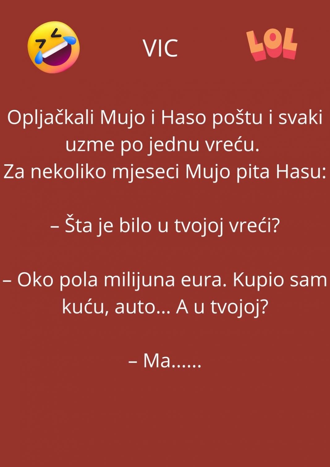 VIC DANA:Opljačkali Mujo i Haso poštu… - featured image VIC DANA:Opljačkali Mujo i Haso poštu… - featured image